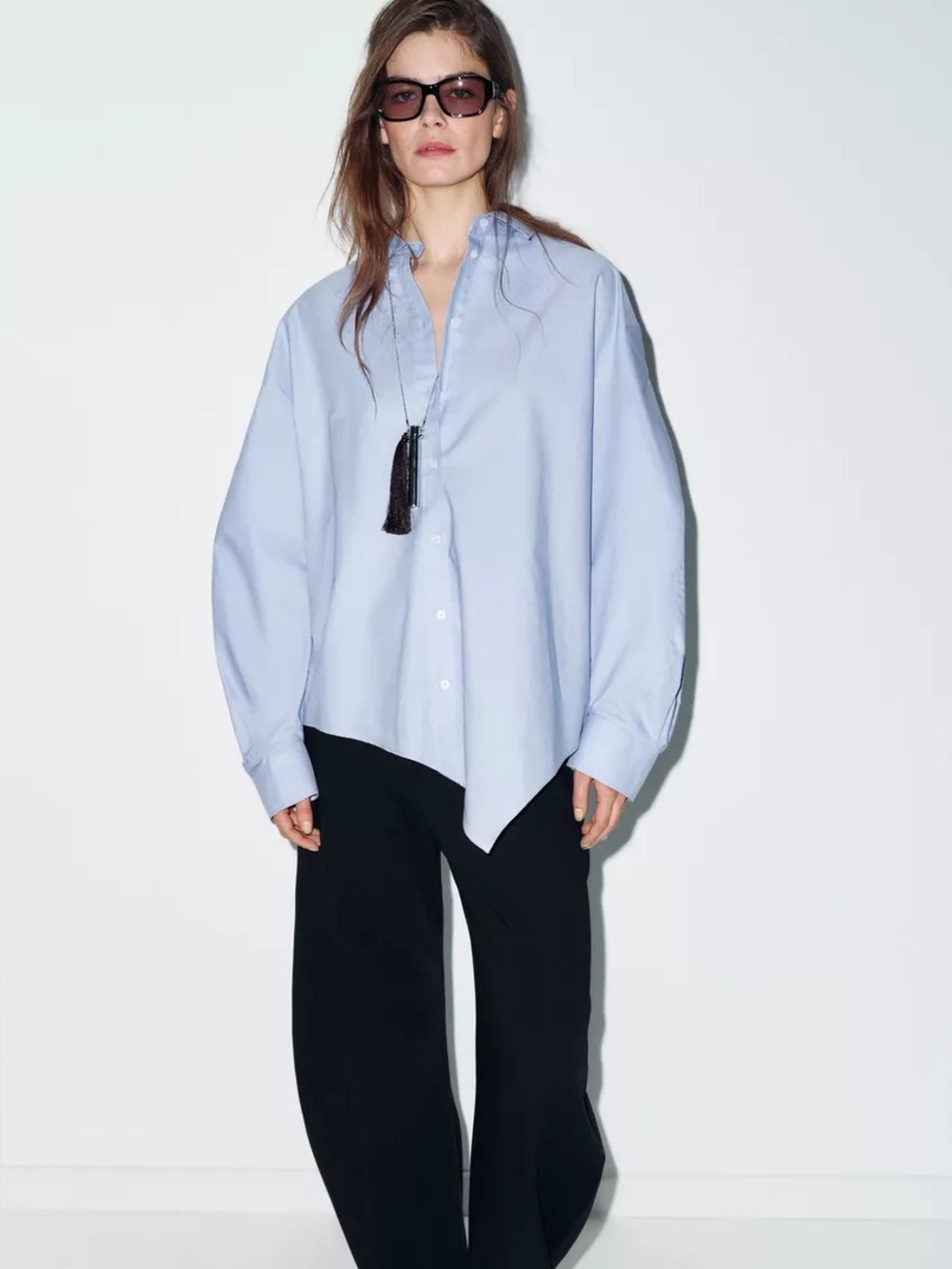 Zara Asymmetrical Oxford Shirt